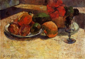 Fruits exotiques avec fleurs rouges - Paul Gauguin